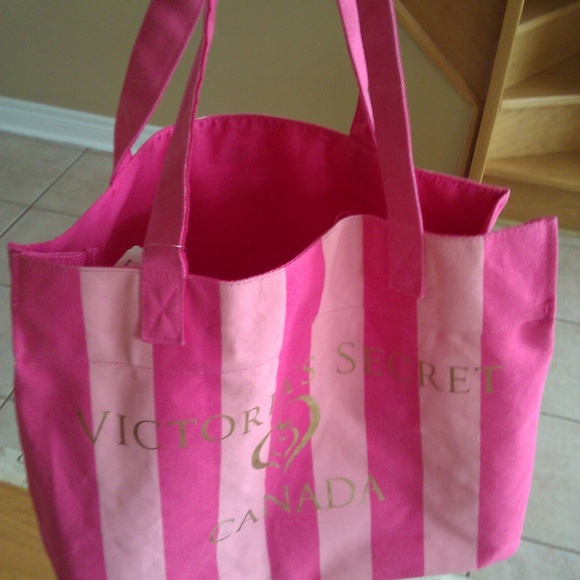 Victoria Secret Pink Striped Reversible Tote Bag - Picture 7 of 8